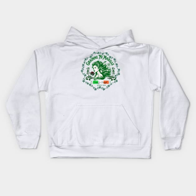 Grainne Ni Mhaille Shamrocks Kids Hoodie by Bootylicious